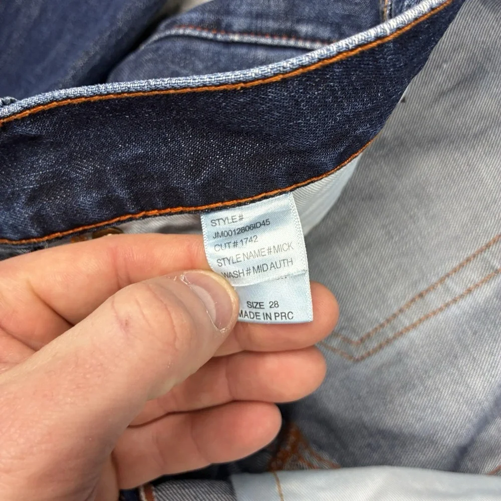 Jean Shop Denim Jeans Men's 28 (29x31) Blue Mick Selvedge Straight Distressed